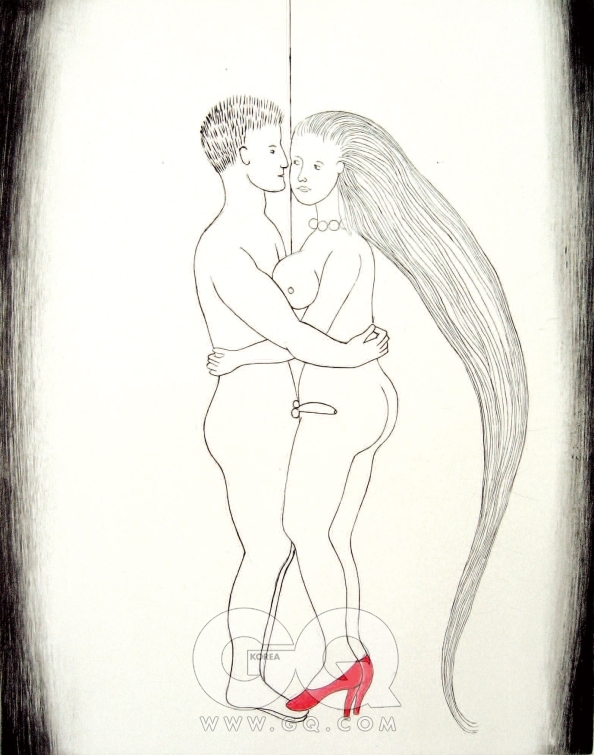 루이스 부르주아 'The Couple' 2003 (from a Portfolio of seven prints, La Reparation), 종이에 드라이포인트와 애쿼틴트 인그레이빙, 43.1 x 38.1 cm Courtesy Harlan & Weaver, New York / Photograph by Johee Kim
