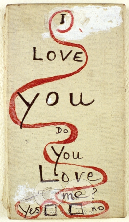 루이스 부르주아 'I Love You Do You Llove Me ?' 1987, 캔버스에 유채와 잉크 88.9 x 12.7 x 10.1 cm Private Collection / Photograph by Zindman Fremont