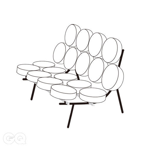 MARSHMALLOW SOFA Designed by George Nelson Produced by Herman Miller 1956, United States