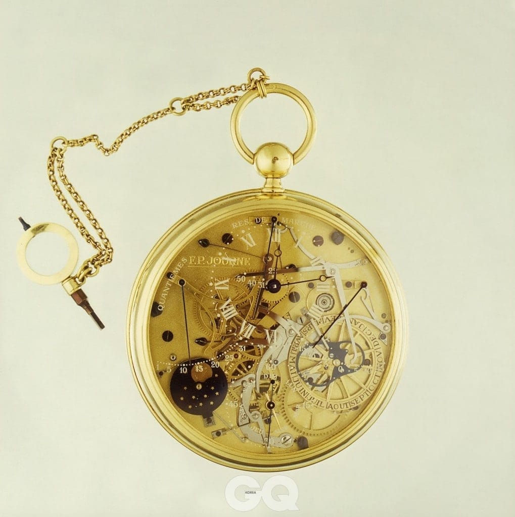파리 베르누이 거리 공방에서 1986년에 완성한 회중시계. 마리 앙투아네트가 아브라함 루이 브레게에게 주문했던 초복잡 회중시계에서 영감받았다.